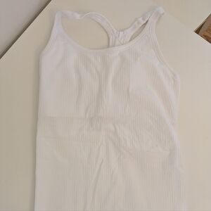 Lululemon Ebb To Street White Ribbed Tank Top